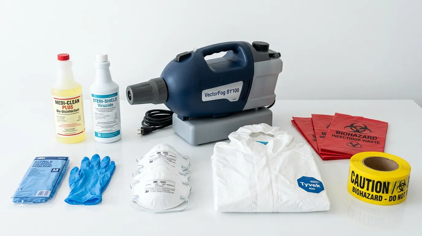 Professional biohazard remediation crew working in Burleson